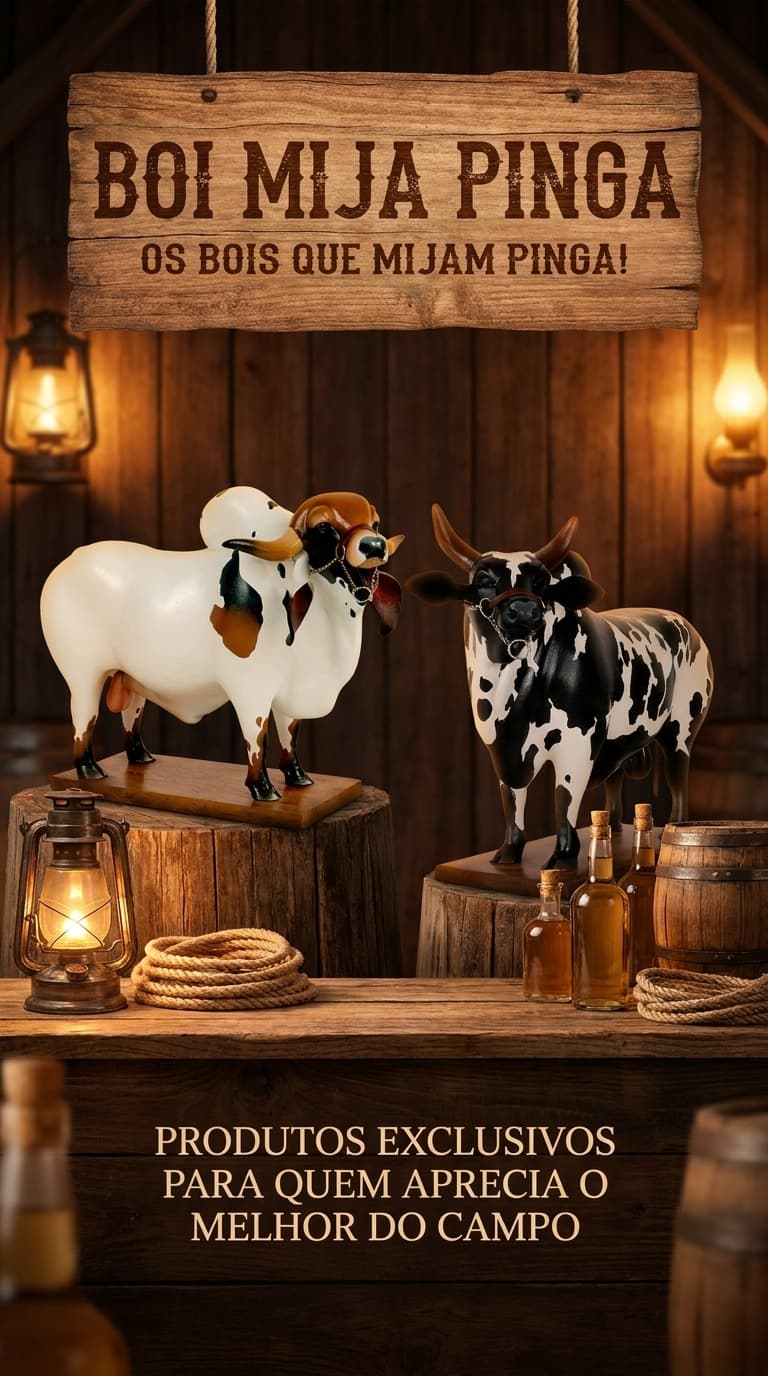 Boi Mija Pinga - Os bois que mijam pinga! Produtos exclusivos para quem aprecia o melhor do campo